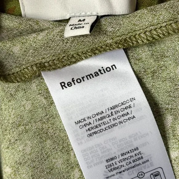 NWOT - Reformation Bobbie Dress Green - Size M - Picture 7 of 9